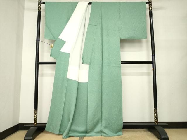 平和屋着物●上質な小紋 葉尽くし地紋 正絹 逸品 AABN6032ck
