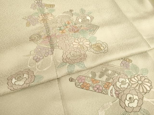 平和屋着物●中国三大刺繍 汕頭刺繍 スワトウ刺繍 総刺繍 訪問着 絵巻花文 正絹 逸品 未使用 AABN6045ck