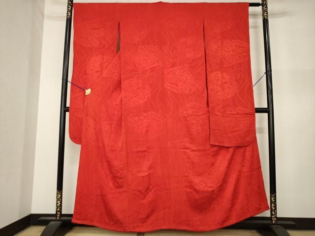 平和屋本店●アンティーク 大正ロマン 振袖 扇面花地紋 正絹 逸品 AABN6067ck