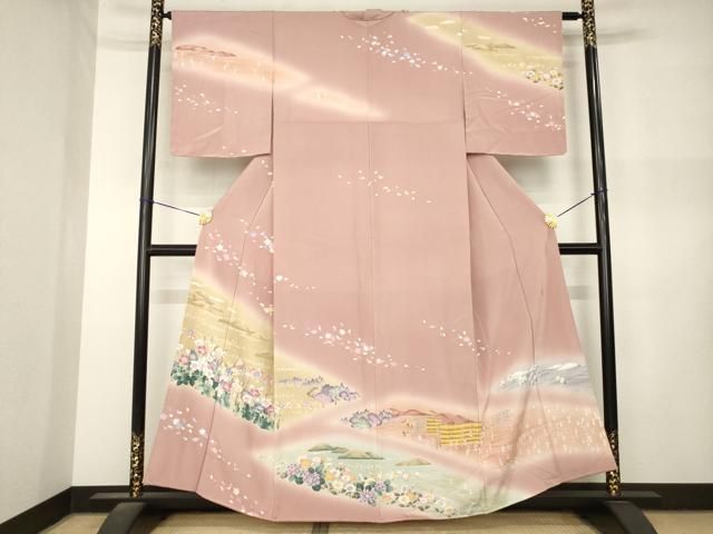 平和屋着物●訪問着 友禅 作家物 風景文 暈し染め 正絹 逸品 AABN6071ck