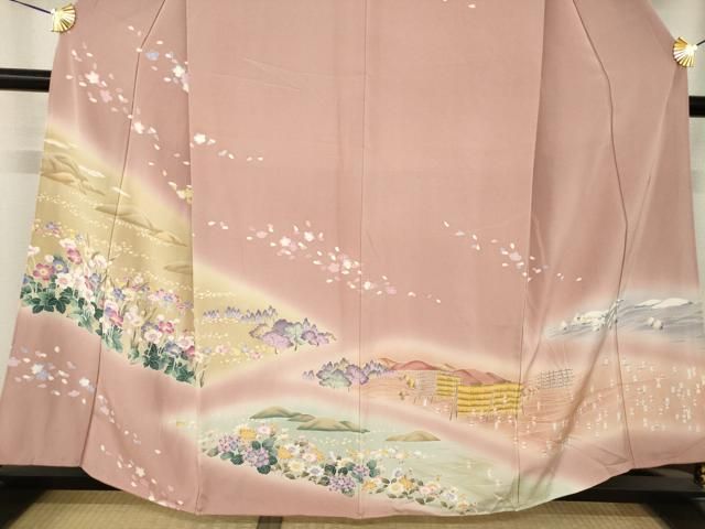 平和屋着物●訪問着 友禅 作家物 風景文 暈し染め 正絹 逸品 AABN6071ck