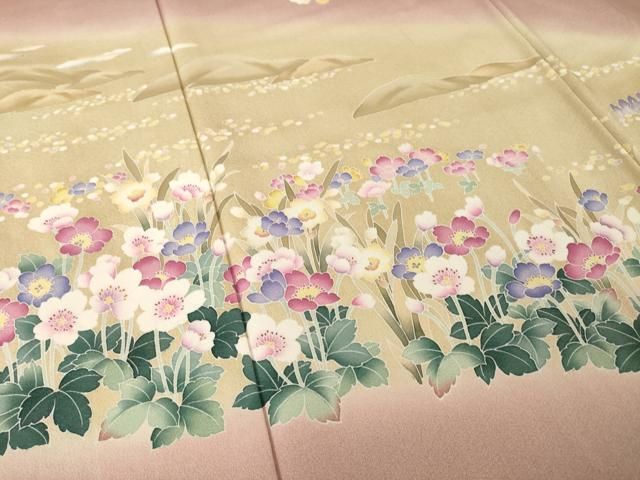 平和屋着物●訪問着 友禅 作家物 風景文 暈し染め 正絹 逸品 AABN6071ck