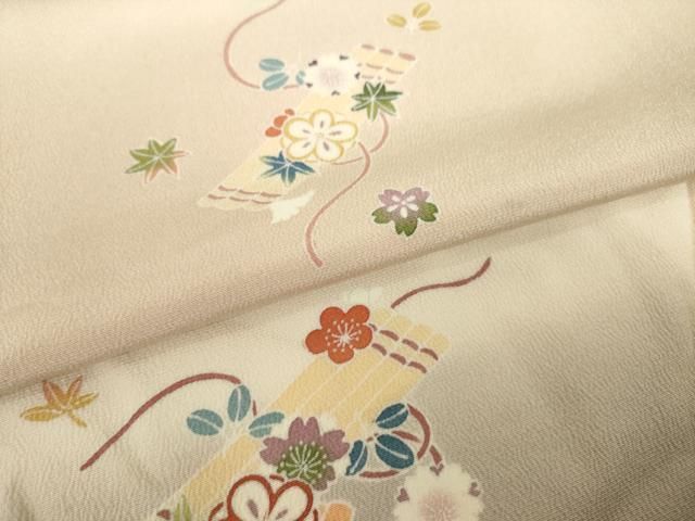 平和屋着物●上質な小紋 友禅 花筏文 暈し染め 小田急百貨店扱い 正絹 逸品 AABN6072ck