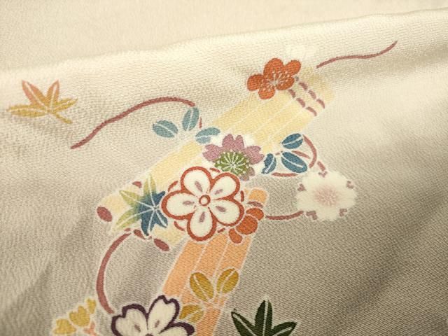 平和屋着物●上質な小紋 友禅 花筏文 暈し染め 小田急百貨店扱い 正絹 逸品 AABN6072ck
