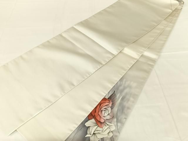 平和屋着物◎石田巳代治 太鼓柄袋帯 作家物 手描き 草花文 正絹 逸品 AABN6097dk