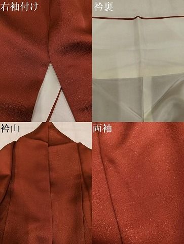 平和屋着物●豪華振袖 紅樺色 銀通し地 正絹 逸品 AABN7321ph