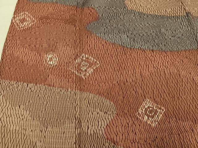 平和屋着物●訪問着 杢目絞り 霞文 正絹 逸品 AABN7324ph