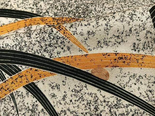 平和屋着物●訪問着 駒刺繍 露芝文 たたき染め 正絹 逸品 AABN7382ph