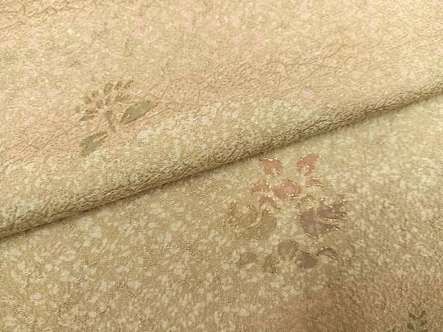 平和屋着物●上質な小紋 草花文 金彩 正絹 逸品 AABN7383ph