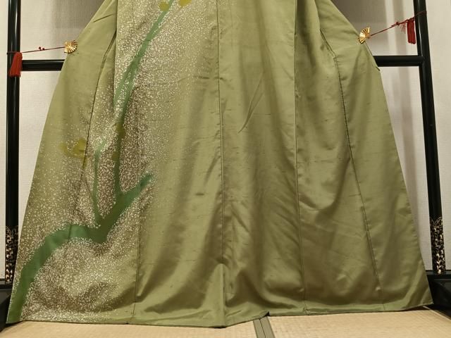 平和屋着物●訪問着 紬地 萩 正絹 逸品 AABN7420ph