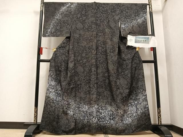 平和屋着物●訪問着 紬地 王宮更紗 反端付き 正絹 逸品 AABN7437ph