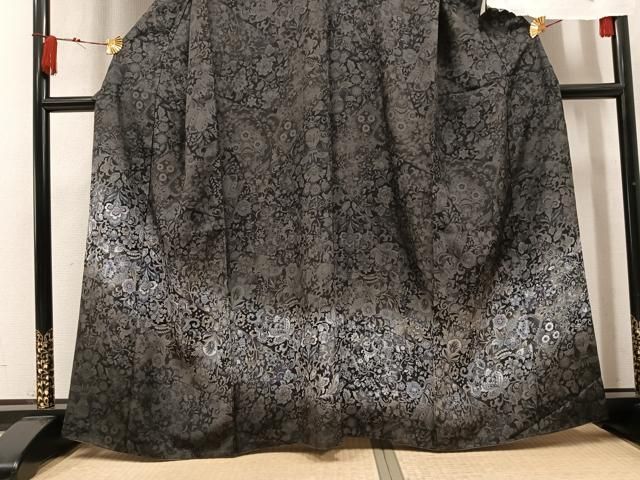 平和屋着物●訪問着 紬地 王宮更紗 反端付き 正絹 逸品 AABN7437ph