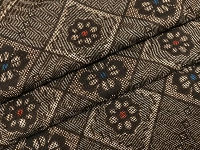 平和屋着物●本場大島紬 龍郷絣 正絹 逸品 未使用 AABN7441ph