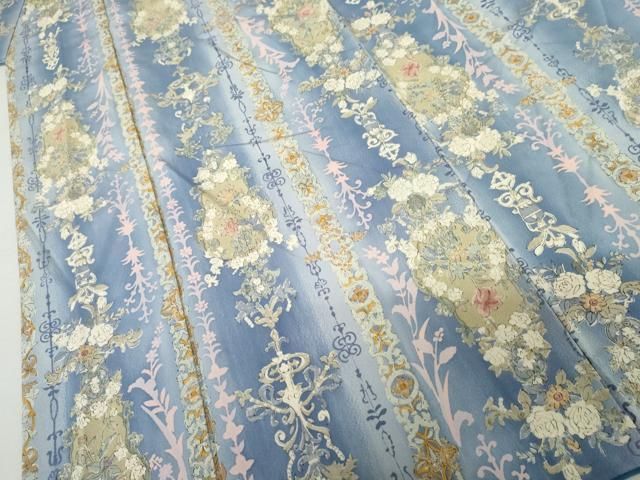 平和屋着物●上質な小紋 洋花文 暈し染め 正絹 逸品 AABN8010cs