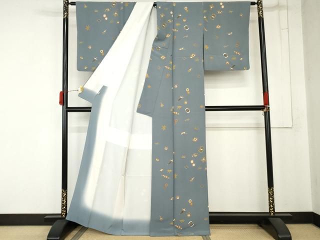 平和屋着物●上質な小紋 吉祥宝尽くし 正絹 逸品 AABN8014cs