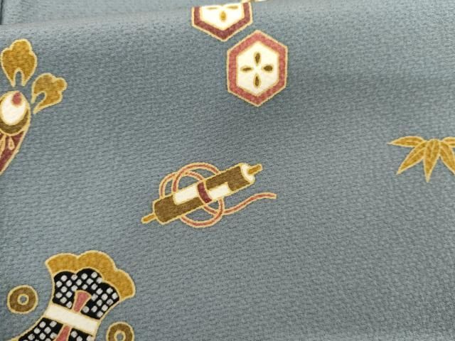 平和屋着物●上質な小紋 吉祥宝尽くし 正絹 逸品 AABN8014cs