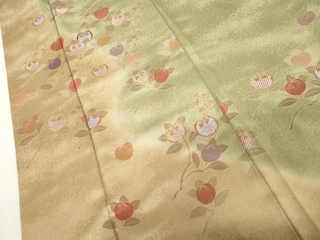 平和屋着物●訪問着 刺繍 橘 暈し染め 金彩 正絹 逸品 AABN8020cs