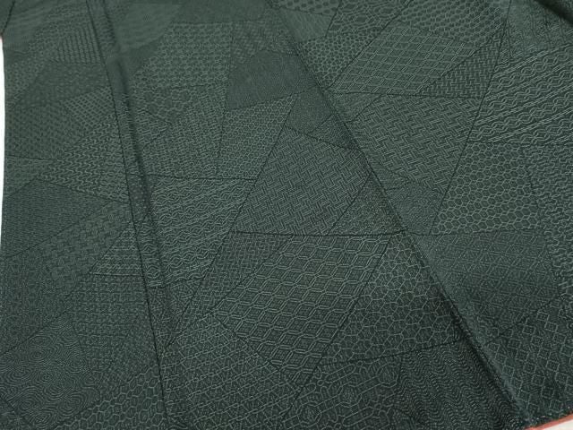 平和屋着物●お召 江戸小紋 亜狂人北斎筆 正絹 逸品 AABN8043cs