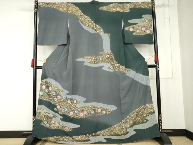 平和屋着物●訪問着 辻が花 暈し染め 金彩 正絹 逸品 AABN8044cs