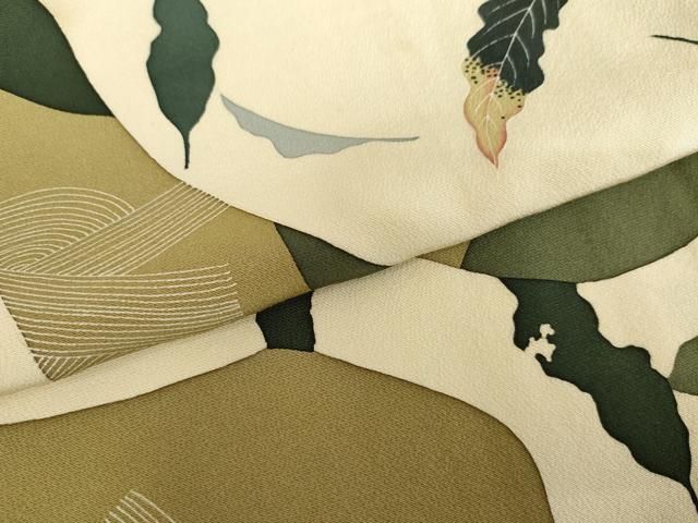平和屋着物●訪問着 作家物 枝葉文 正絹 逸品 AABN8071cs