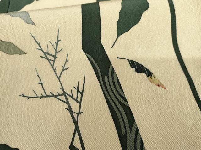 平和屋着物●訪問着 作家物 枝葉文 正絹 逸品 AABN8071cs