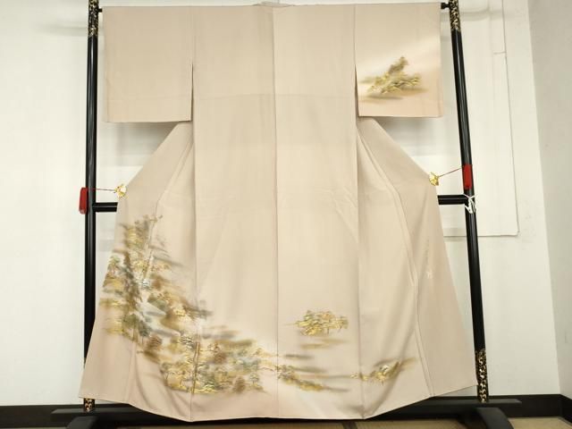 平和屋着物●訪問着 作家物 日本三景 天の橋立 暈し染め 金銀彩 正絹 逸品 AABN8077cs