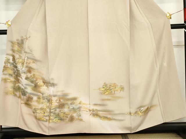 平和屋着物●訪問着 作家物 日本三景 天の橋立 暈し染め 金銀彩 正絹 逸品 AABN8077cs