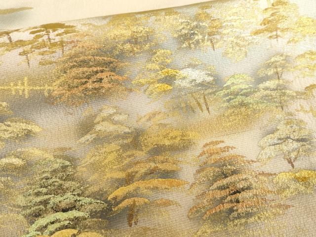 平和屋着物●訪問着 作家物 日本三景 天の橋立 暈し染め 金銀彩 正絹 逸品 AABN8077cs