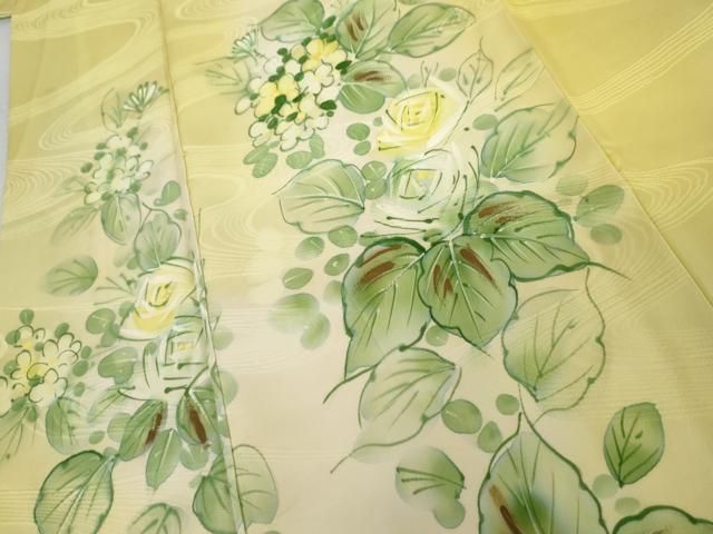 平和屋着物●訪問着 手描き 草花文 暈し染め 正絹 逸品 AABN8078cs