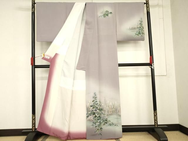 平和屋着物●訪問着 作家物 樹林風景文 暈し染め やまと誂製 正絹 逸品 AABN8081cs