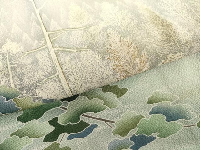 平和屋着物●訪問着 作家物 樹林風景文 暈し染め やまと誂製 正絹 逸品 AABN8081cs