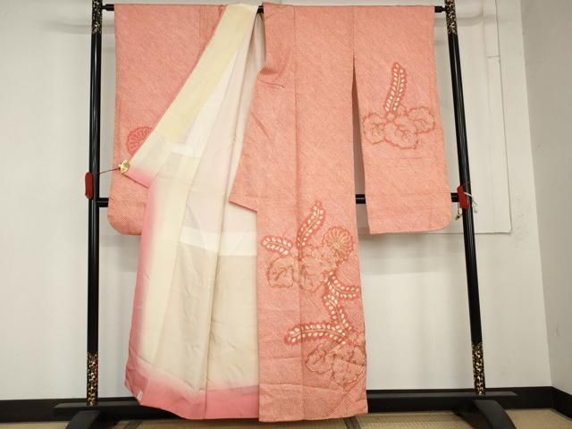 平和屋着物●豪華振袖 総絞り 駒刺繍 桐 舞花文 正絹 逸品 AABN8104cs
