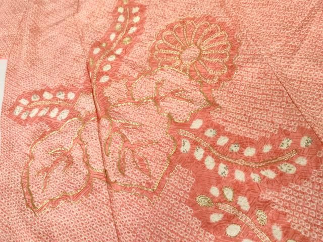 平和屋着物●豪華振袖 総絞り 駒刺繍 桐 舞花文 正絹 逸品 AABN8104cs