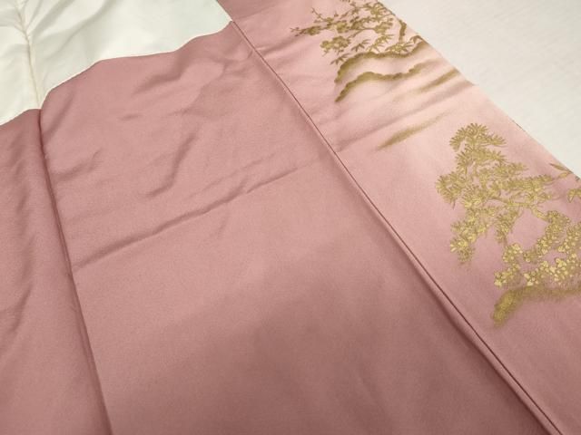 平和屋着物●色留訪問着 松竹梅風景文 暈し染め 金彩 正絹 逸品 AABN8114cs