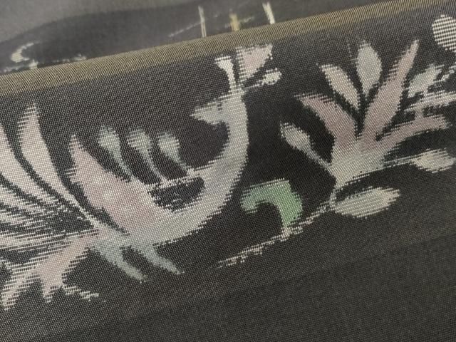 平和屋着物●上質な紬 花鳥文 正絹 逸品 AABN8115cs
