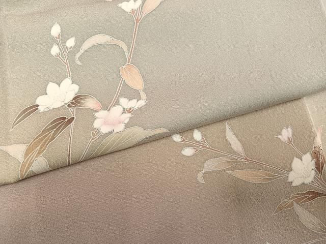 平和屋着物●訪問着 友禅 草花文 暈し染め 正絹 逸品 AABN8313ph