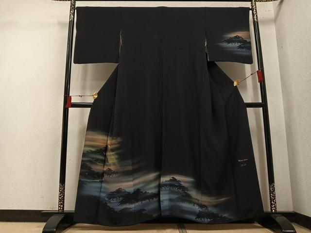 平和屋着物●訪問着 松島 シルエット 暈し染め 金彩 正絹 逸品 AABN8321ph
