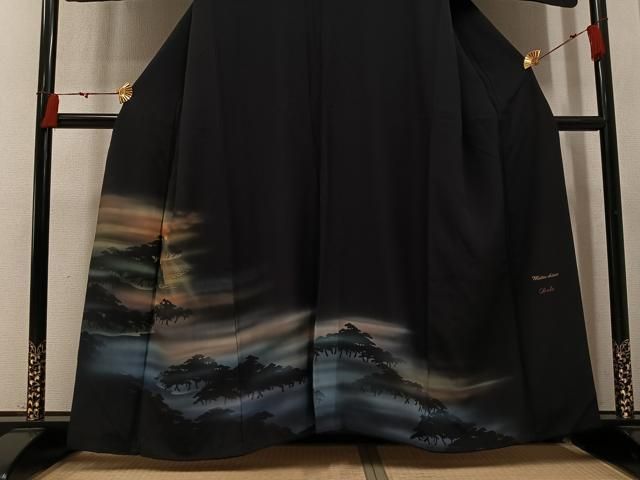 平和屋着物●訪問着 松島 シルエット 暈し染め 金彩 正絹 逸品 AABN8321ph