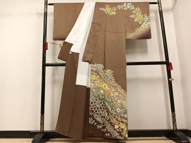 平和屋着物●訪問着 辻が花 暈し染め 金彩 正絹 逸品 未使用 AABN8332ph