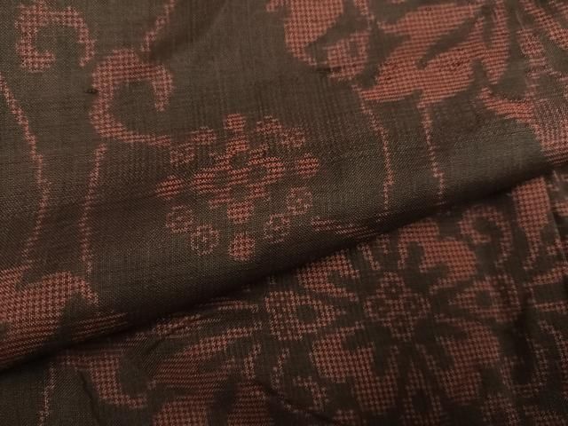 平和屋着物●アンティーク大島 本場大島紬 花唐草文 正絹 逸品 AABN8336ph
