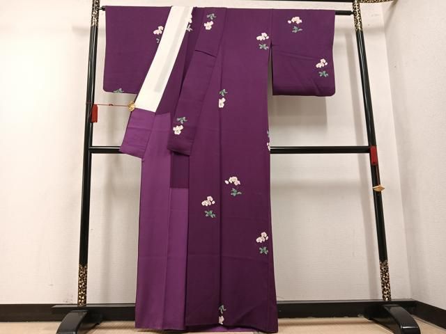 平和屋着物●上質な小紋 胡蝶蘭 正絹 逸品 AABN8351ph