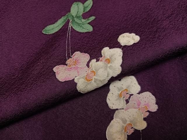 平和屋着物●上質な小紋 胡蝶蘭 正絹 逸品 AABN8351ph