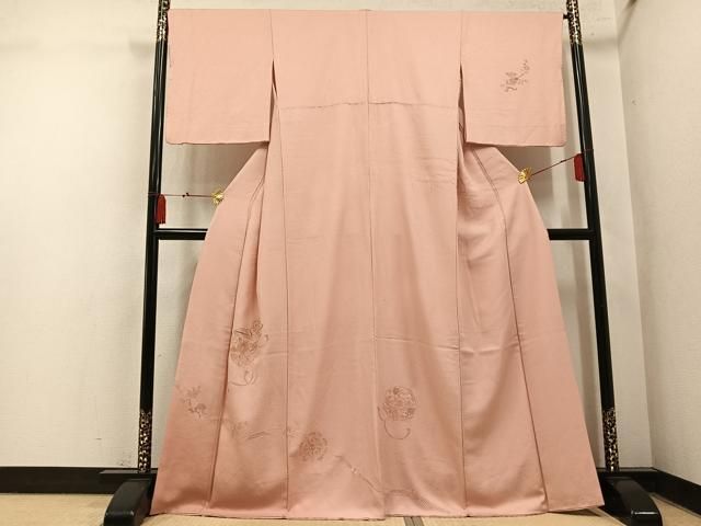 平和屋着物●中国三大刺繍 スワトウ刺繍 汕頭刺繍 総刺繍 訪問着 花鏡裏文 正絹 逸品 AABN8352ph