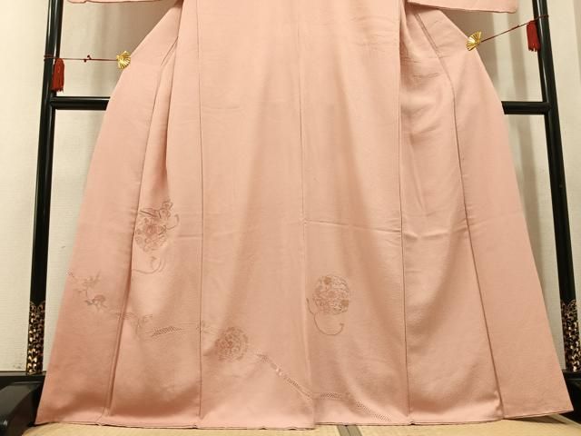 平和屋着物●中国三大刺繍 スワトウ刺繍 汕頭刺繍 総刺繍 訪問着 花鏡裏文 正絹 逸品 AABN8352ph
