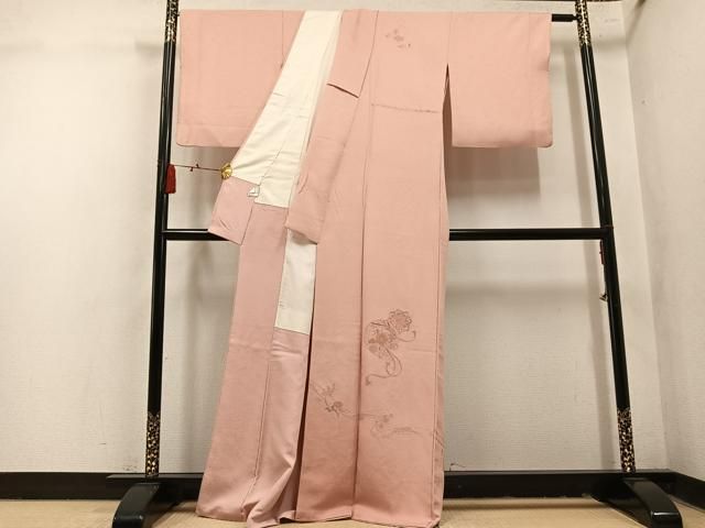 平和屋着物●中国三大刺繍 スワトウ刺繍 汕頭刺繍 総刺繍 訪問着 花鏡裏文 正絹 逸品 AABN8352ph