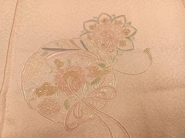 平和屋着物●中国三大刺繍 スワトウ刺繍 汕頭刺繍 総刺繍 訪問着 花鏡裏文 正絹 逸品 AABN8352ph