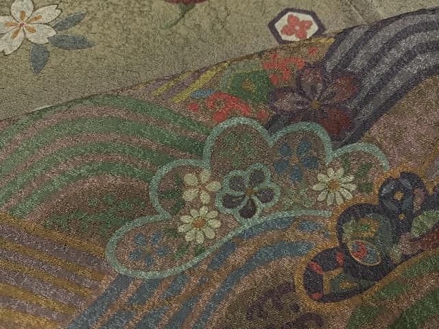 平和屋着物●訪問着 作家物 浜松花文 暈し染め 正絹 逸品 AABN8356ph