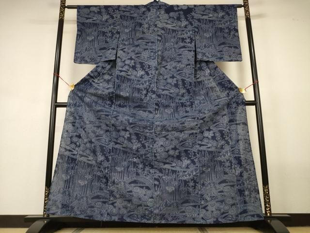 平和屋着物∴夏物 浴衣 綿絽 風景文 綿 逸品 AABN8482jd
