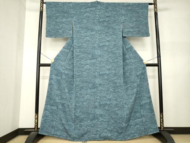 平和屋着物●上質な小紋 墨流し文様 正絹 逸品 AABN8724ck