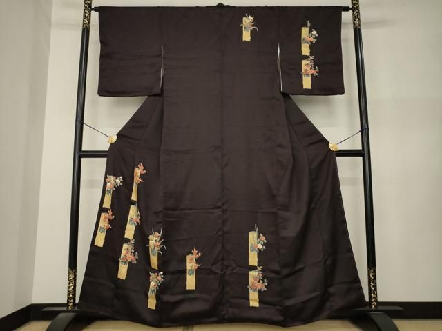 平和屋着物●訪問着 竹取枝花文 金彩 正絹 逸品 AABN8729ck